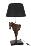 J-Line tafellamp Paardenvoorkant - polyresin - donkerbruin
