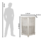 Wandkast Wit, Hout en IJzer 81x32x103 cm