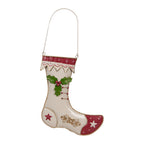 Kerstdecoratie beeld Kerstsok 23x2x28 cm beige metaal