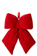 J-Line Hangende fluwelen strik - stof - kerstrood - large