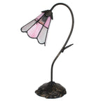 Tiffany Tafellamp 48 cm Bruin Roze polyresin Tiffany Bureaulamp