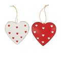 Metalenhanger hart 4st 8x8x1cm rood mix