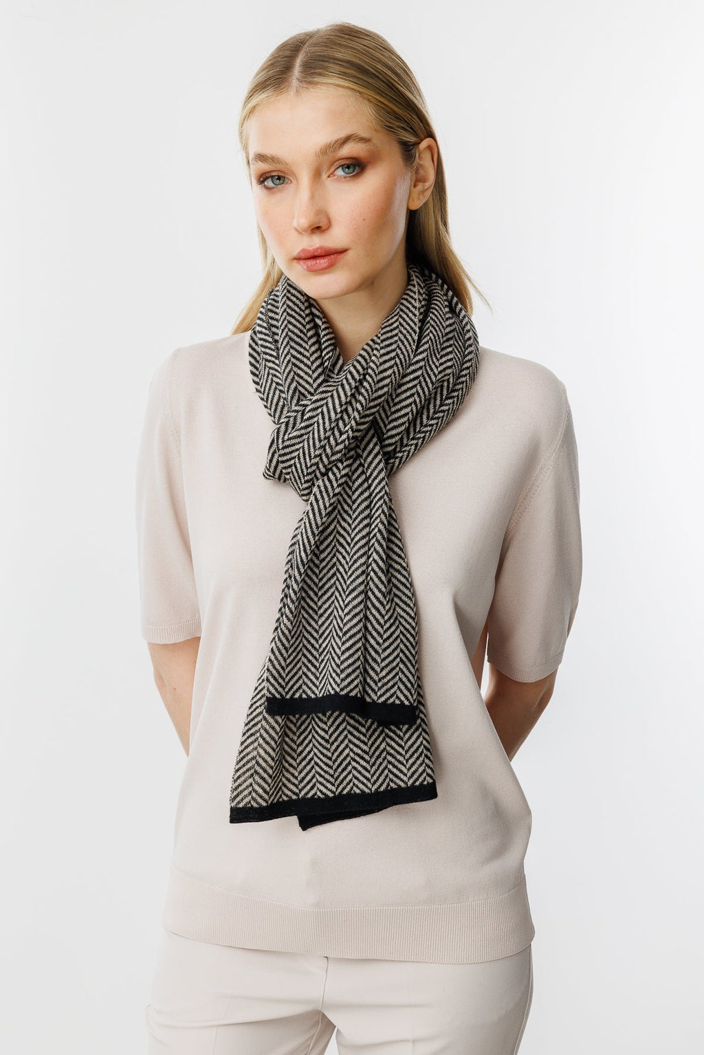 Lycia-sjaal zwart-beige