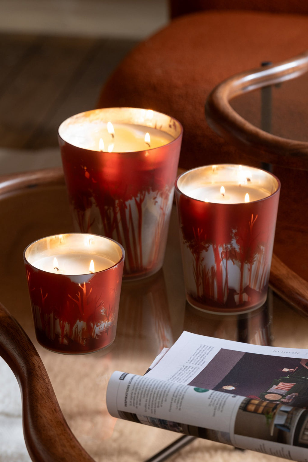 J-Line geurkaars Noa Bos - rood/goud - S - 50U