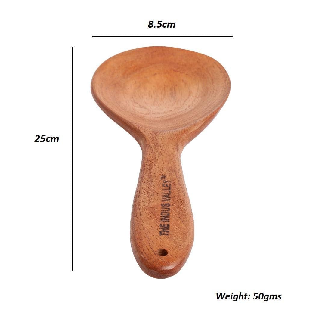 Kookgereiset van neemhout – spatels en pollepels – natuurlijke antiaanbaklaag – 5-delig, 37 cm