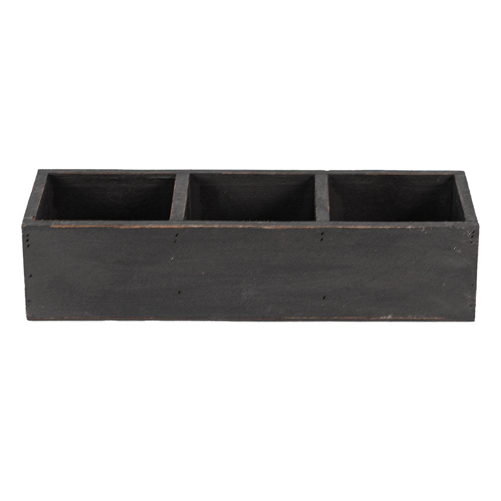 Houten Kistje 33x12x7 cm Zwart Hout Opbergkistje