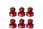 J-Line Aardbeikaarsen - paraffine - kerstrood - doos van 6