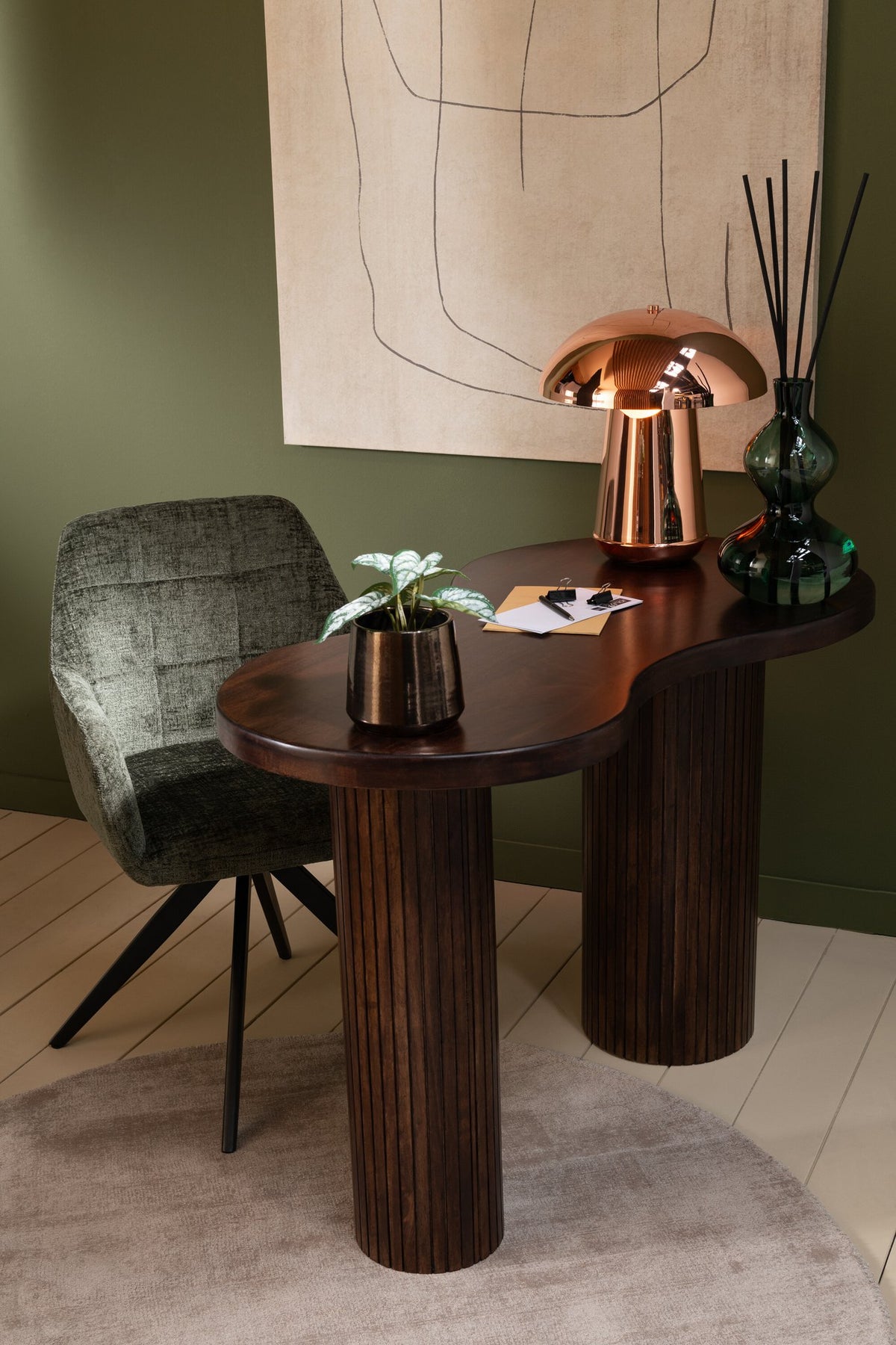J-Line geurolie Cedar breeze - glas - donkergroen - small