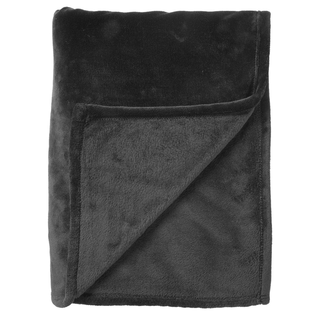 Dutch Decor Marley - Plaid 150x200 cm - Fleecedeken - Extra dik - Raaf - Zwart