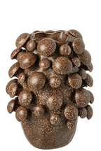 J-Line vaas Fungi - keramiek - bruin - large
