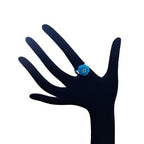Dames set armband en ring met blauwe Agaat