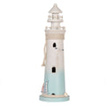 Decoratie Beeld Vuurtoren Ø 13x42 cm Wit Blauw MDF