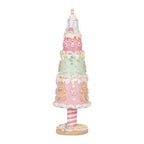 Kerstdecoratie Beeld Kerstboom Ø 8x26 cm Roze Kunststof