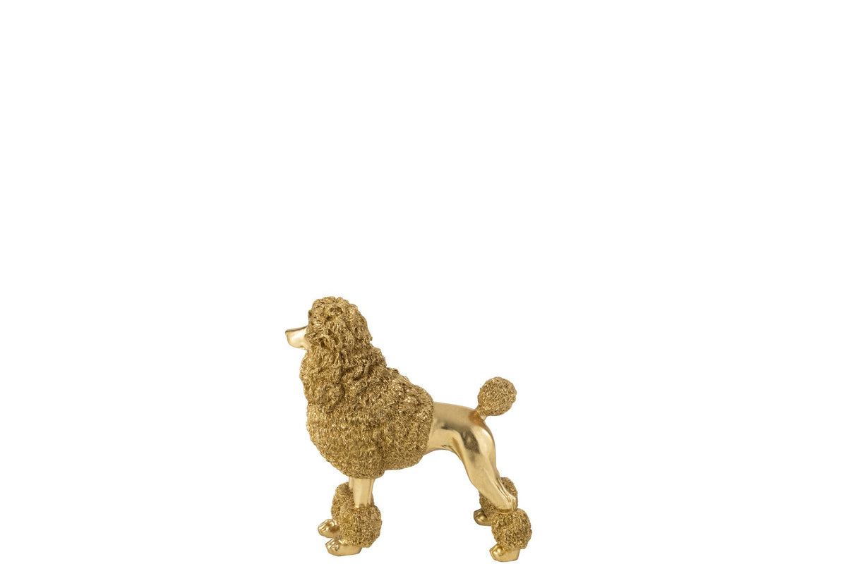 J-Line figuur Poedel Staand - polyresin - goud - M