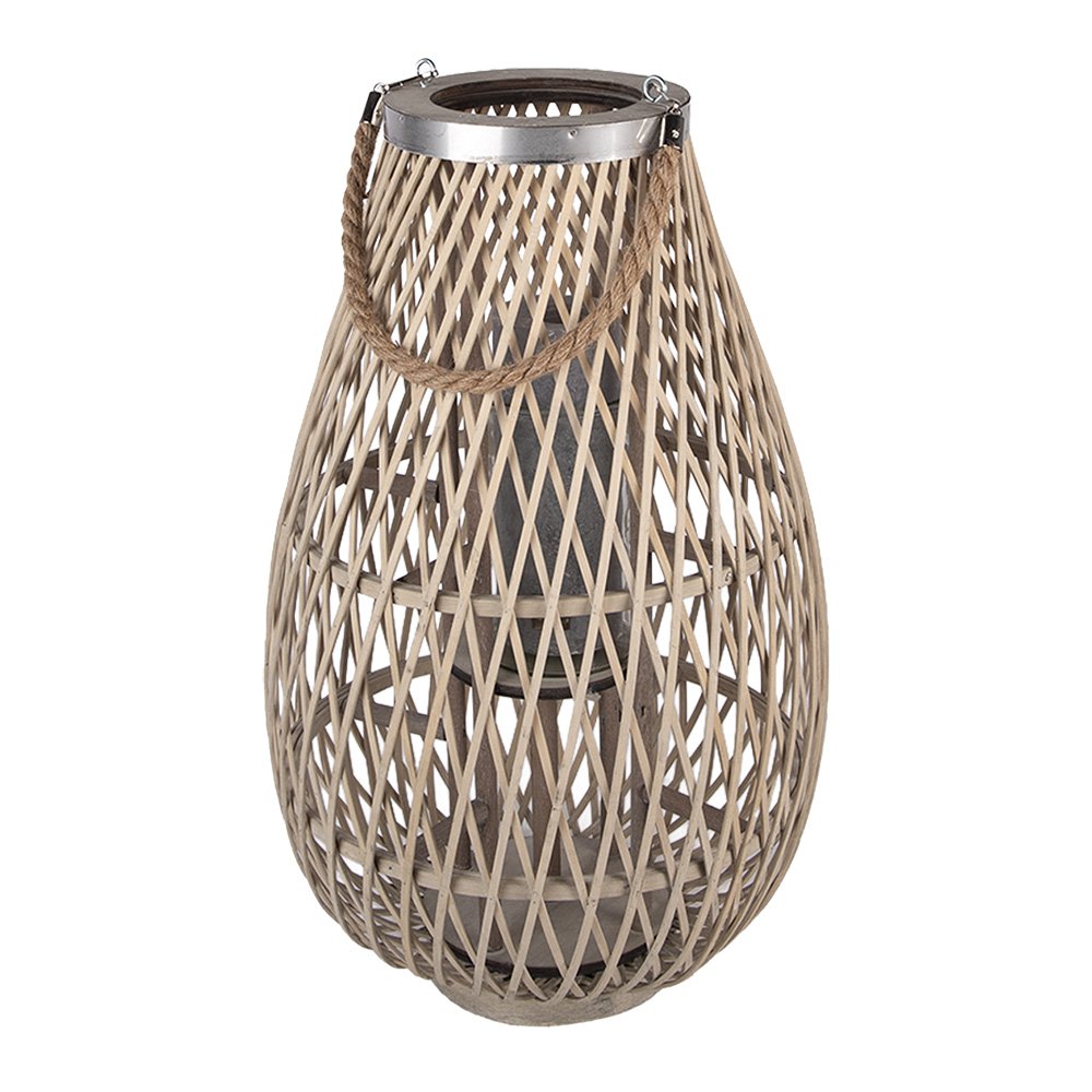 Windlicht Beige Rotan