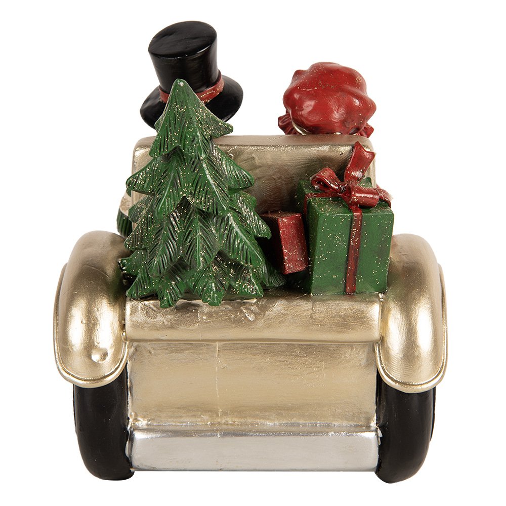 Kerstdecoratie Beeld Auto 22x14x16 cm Goudkleurig Kunststof