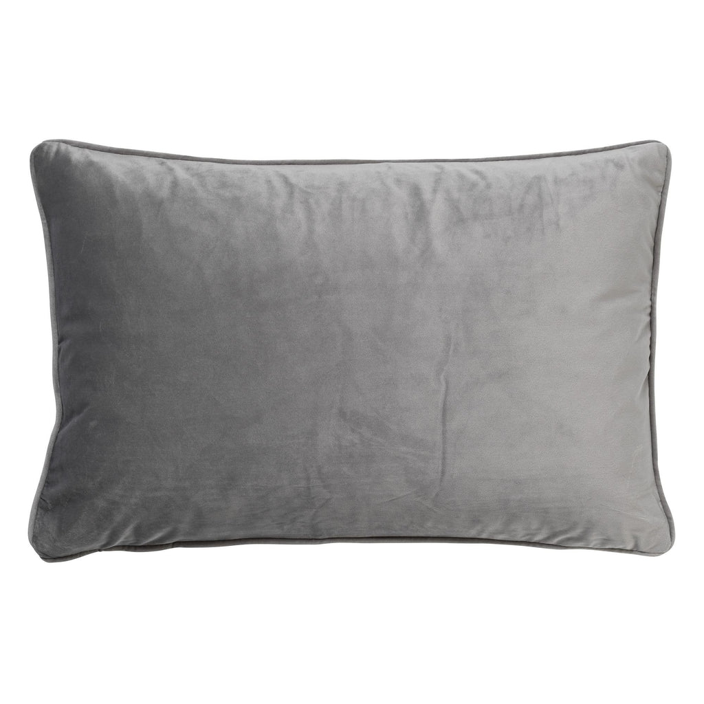 Nederlands decor Finn - Kussen fluweel 40x60 cm - Micro -chip - Grijs