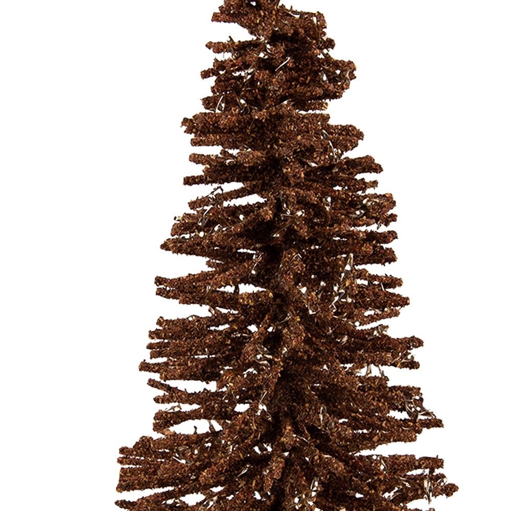 Kerstdecoratie Beeld Kerstboom Ø 14x25 cm Bruin Hout