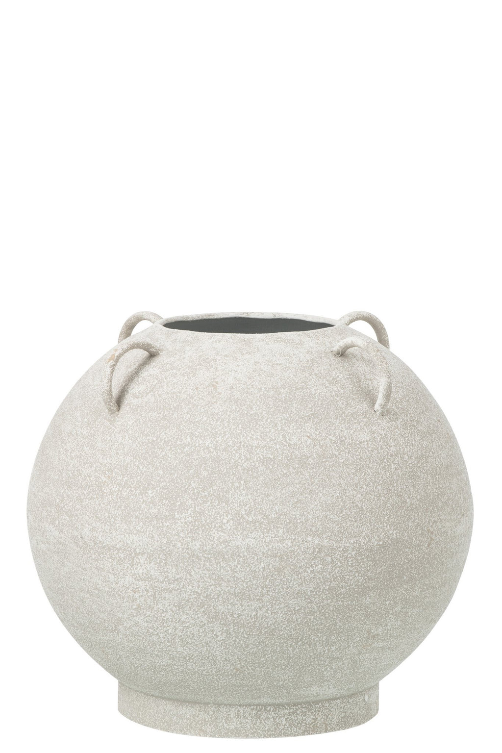 J-Line Ronde vaas - ijzer - wit