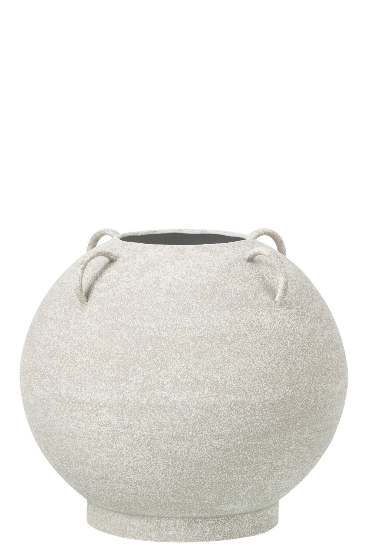 J-Line Ronde vaas - ijzer - wit