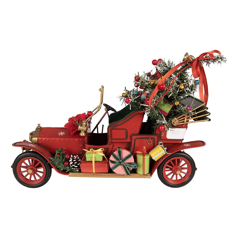 Kerstdecoratie Beeld Auto 38x16x27 cm Rood Metaal