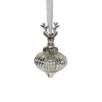 Decoratie bal gewei zilver 8cm