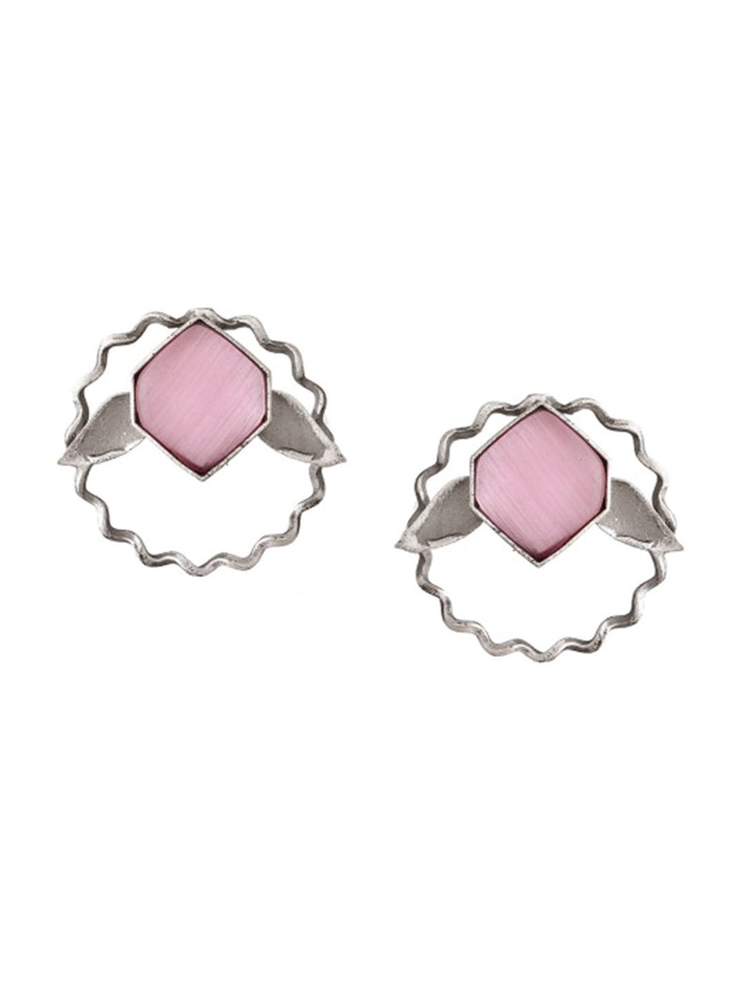 Verzilverde eigentijdse geoxideerde oorknopjes – mode-sieraden – verzilverde afwerking – 8 cm lengte