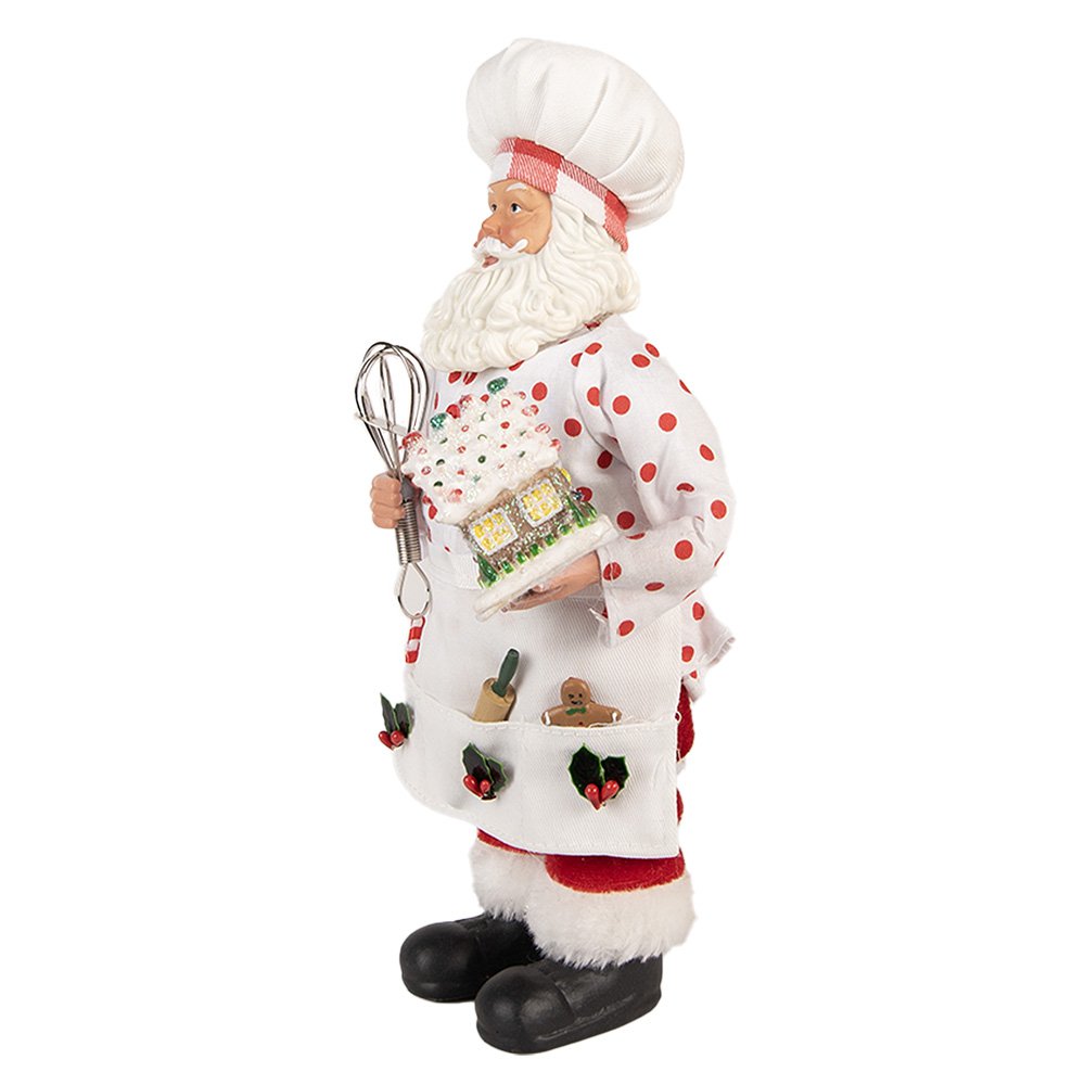 Kerstdecoratie Beld Kerstman 13x10x28 cm Wit Textiel
