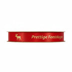 Satijn lint – Prettige Feestdagen – Rood - 15mm x 100m