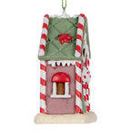 Kersthanger Gingerbread house 6x4x8 cm Roze Kunststof