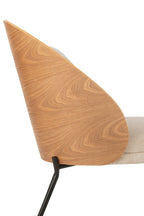 J-Line Loungestoel Lone Multiplex/Metaal Naturel/Beige