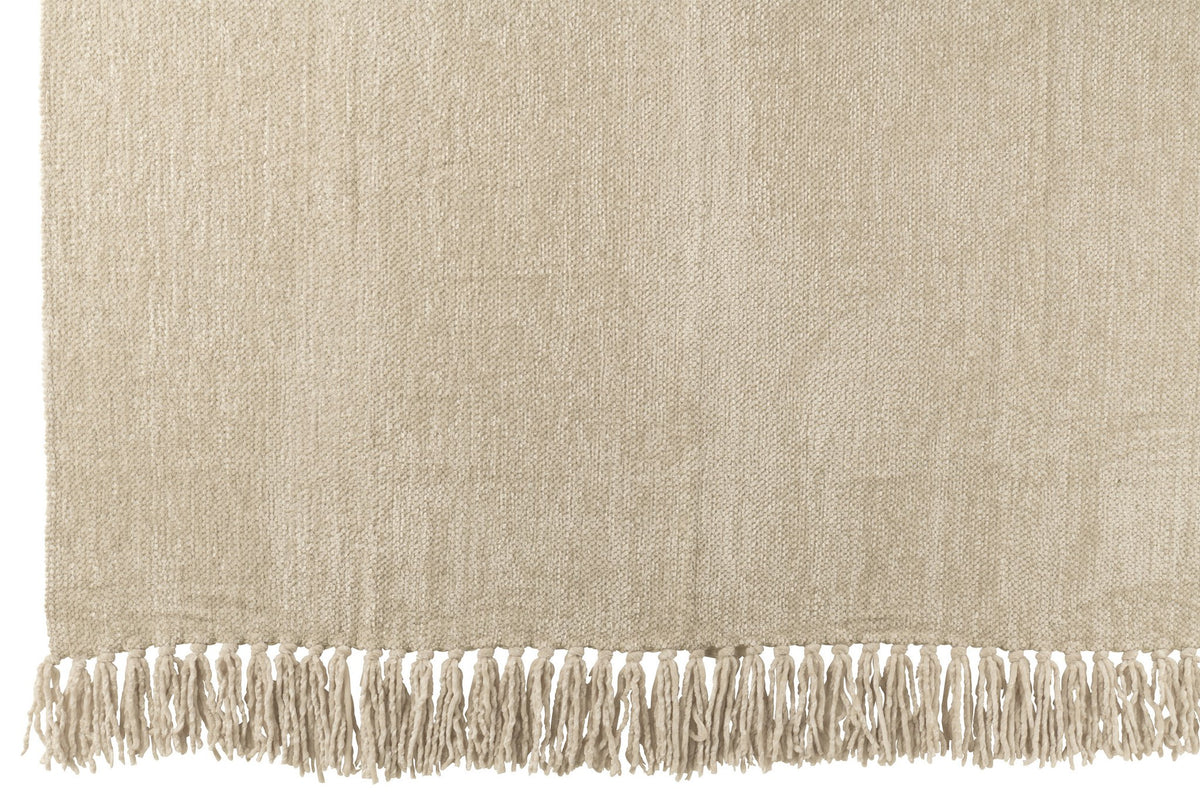 J-Line deken Chenille - polyester - grijs