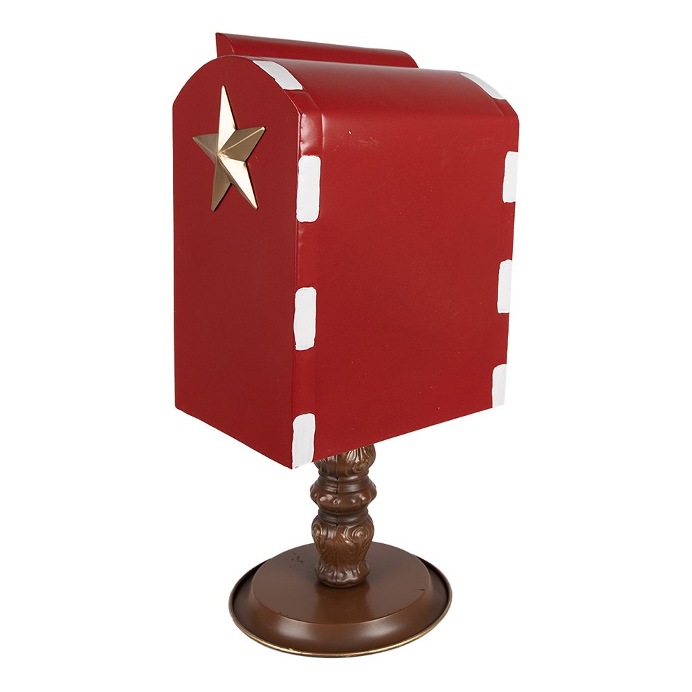 Kerstdecoratie Brievenbus 27x22x51 cm Rood Metaal