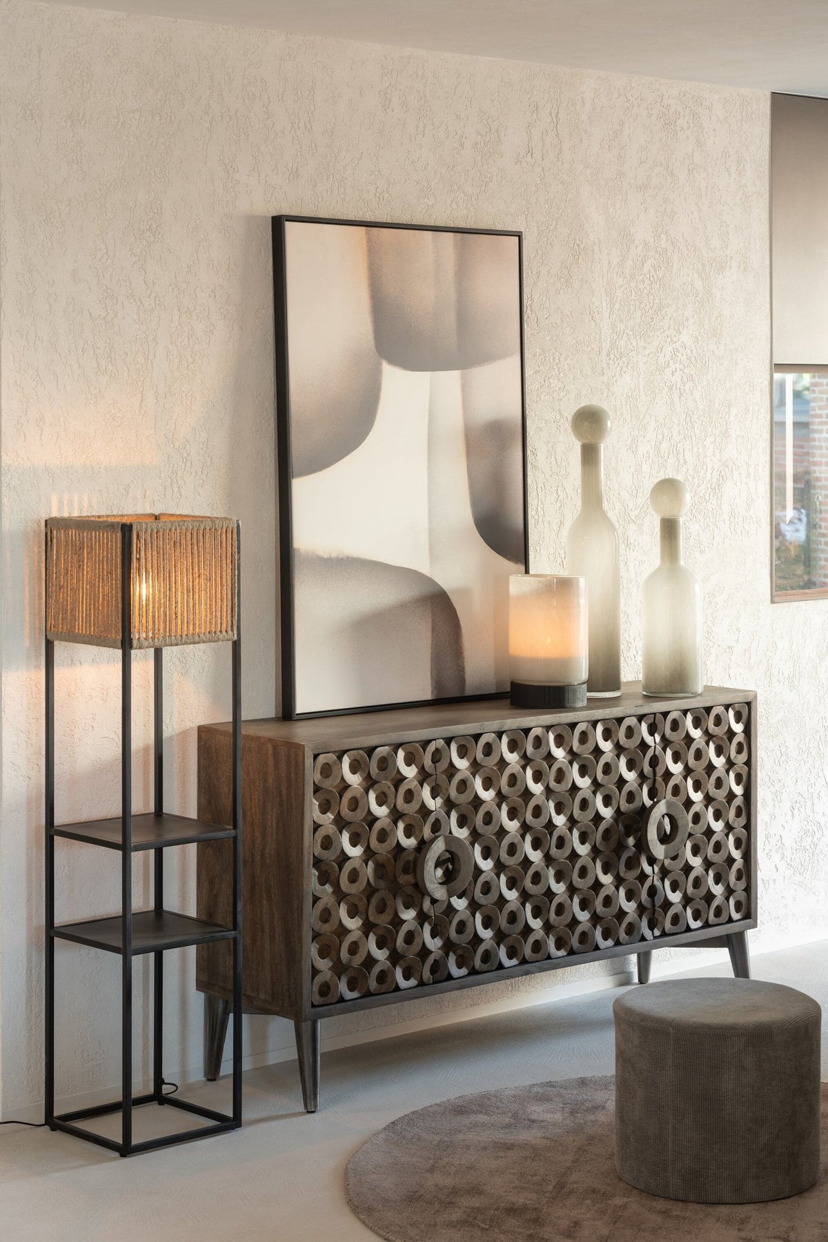 J-Line Buffet 4 Deuren Mangohout/Mdf Bruin