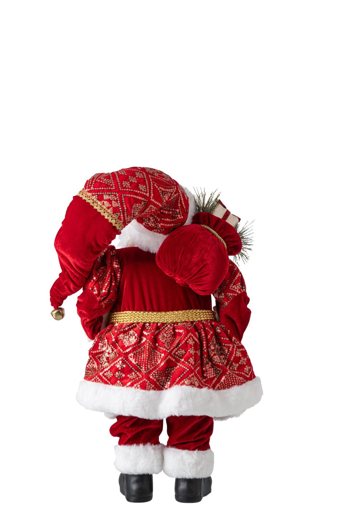 J-Line decoratie Kerstman - kunststof - kerstrood - medium