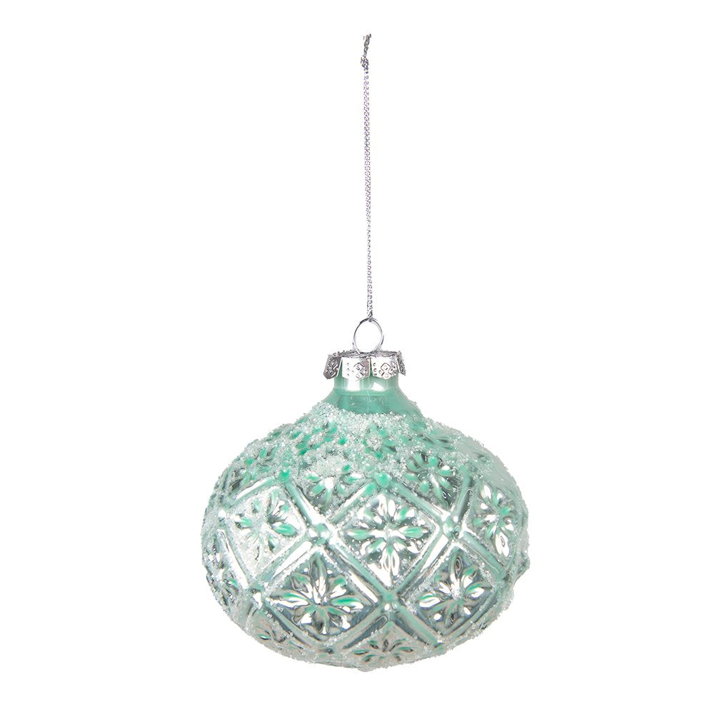 Kerstbal Set van 2 Ø 10 cm Groen Glas Kerstdecoratie