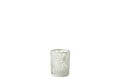 J-Line windlicht Bladeren - glas - wit - medium