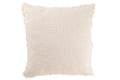 J-Line Kussen Gerafelde Randen Katoen/Polyester Wit