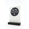 Decoplaatje - Hip hip Hooray - Hoera - met houder