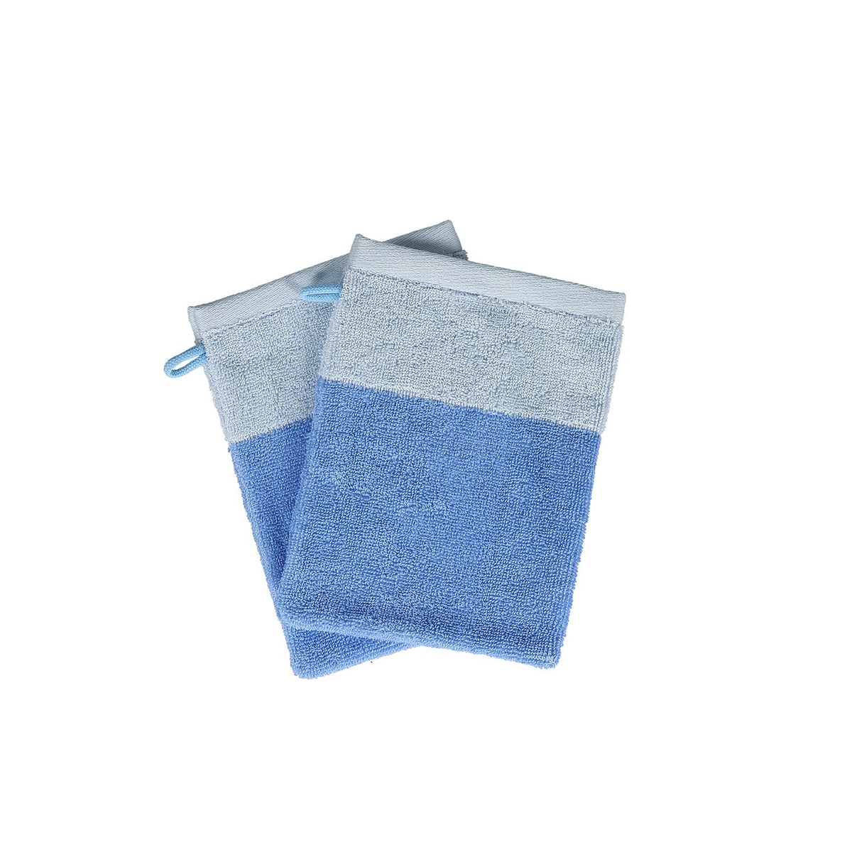 Washandschoen 15x21cm oceaanblauw Pixie - Set van 2