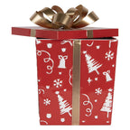 Kerstdecoratie Beeld Cadeau 26x26x33 / 21x21x27 cm Rood Metaal