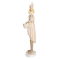 Decoratie Beeld Konijn 47 cm Beige Goudkleurig Kunststof