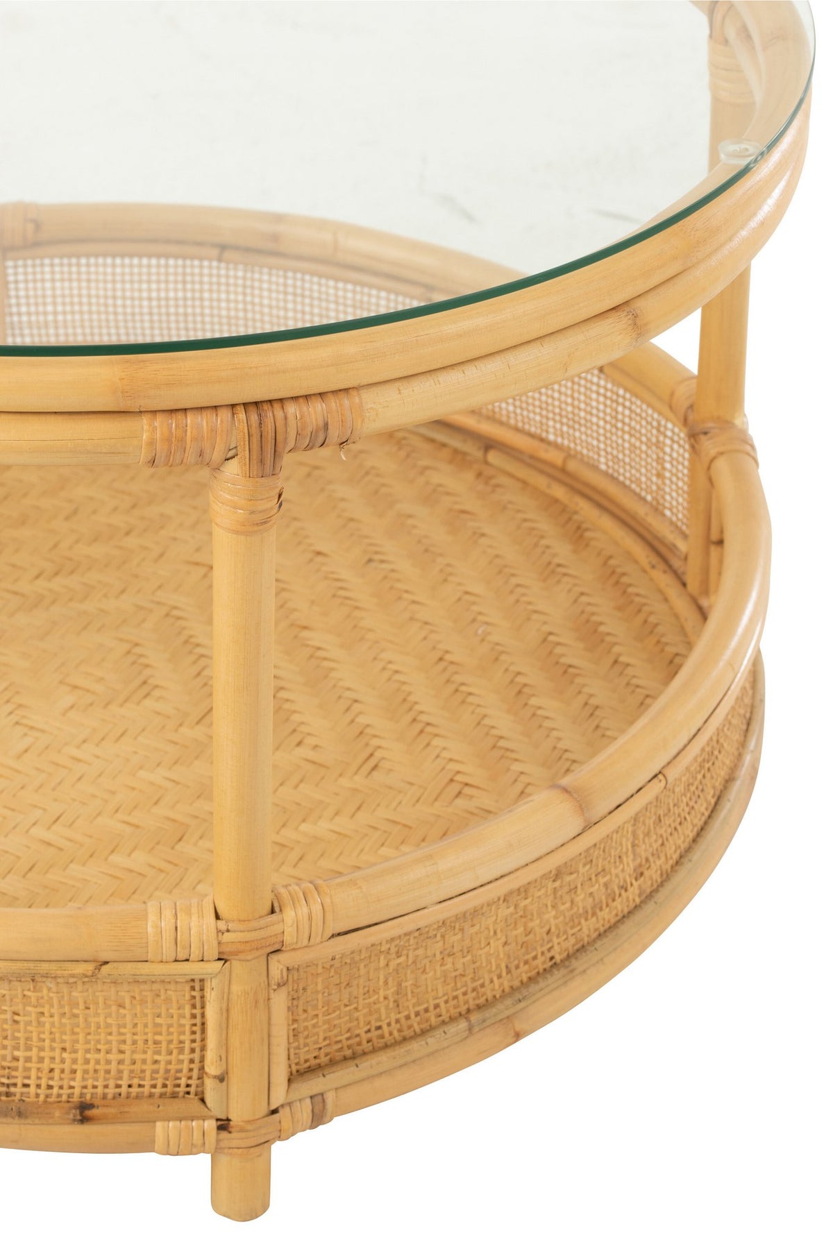 J-Line salontafel Jovelyne - rotan/glas - naturel