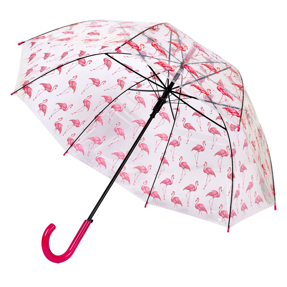 Paraplu Volwassenen Ø 90 cm Transparant Kunststof Flamingo