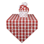Broodmand Ø 15x16 cm Wit Rood Katoen Hartjes