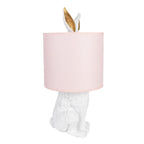 Tafellamp Konijn Ø 20x43 cm Wit Roze Polyresin Bureaulamp