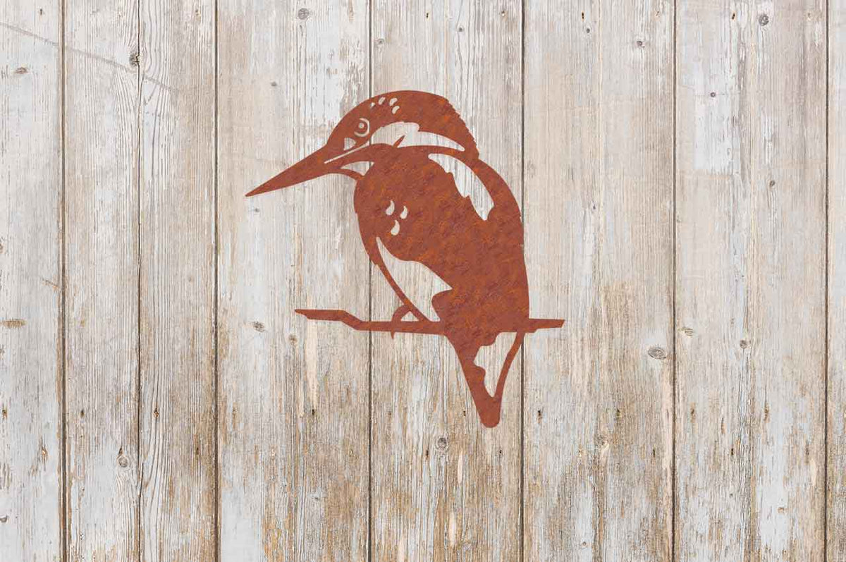 Wanddecoratie IJsvogel/ Kingfisher Roestmetaal, 141605, 51,6x53,1cm