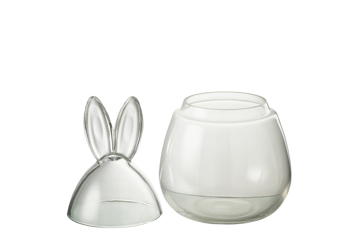 J-Line voorraadpot Konijn - glas - transparant - small