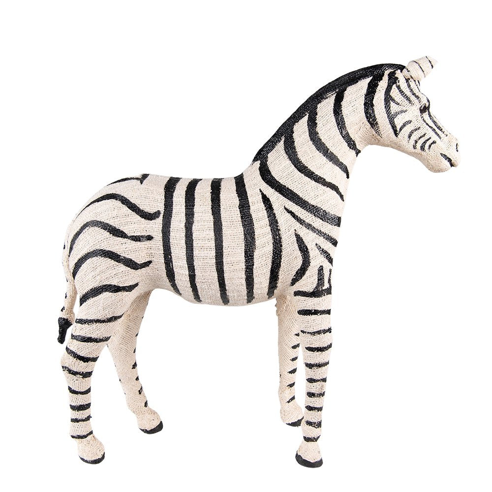 Beeld Zebra 28 cm Zwart Wit Papier