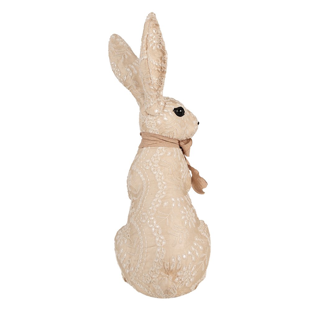 Decoratie Beeld Konijn 25x19x54 cm Beige Textiel